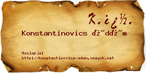 Konstantinovics Ádám névjegykártya