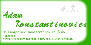 adam konstantinovics business card