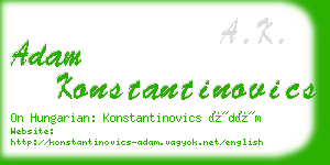 adam konstantinovics business card